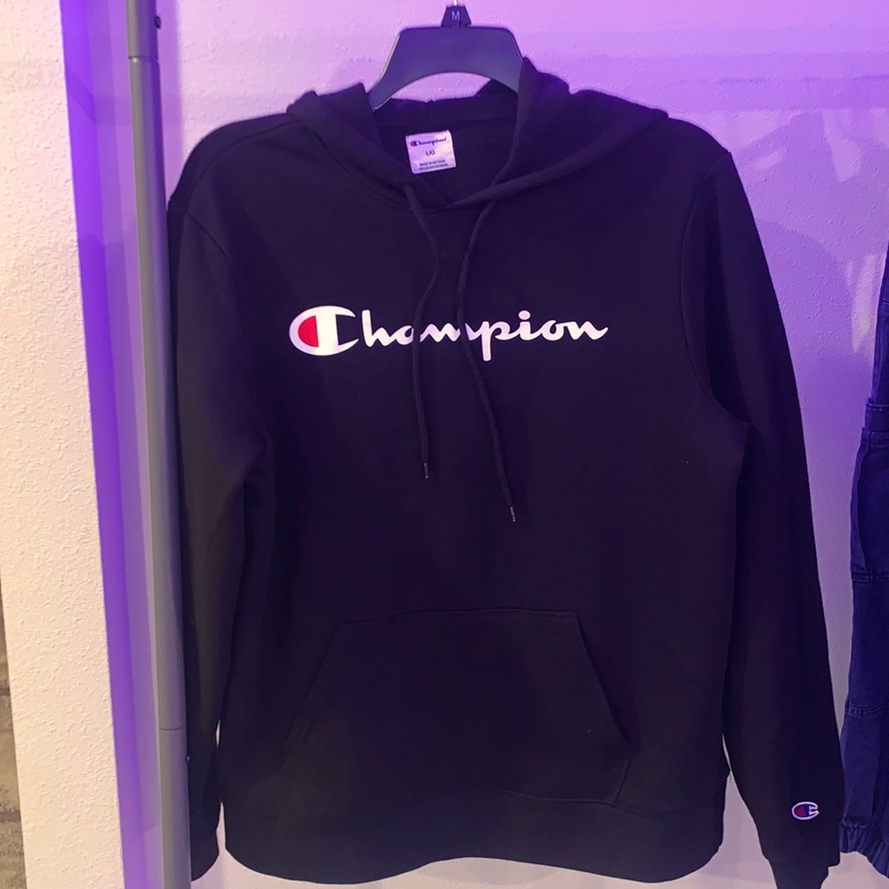 Large black Champion hoodie